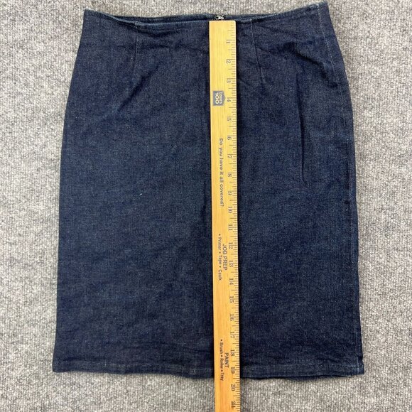 Vintage GAP Jean Skirt Women's 1 Dark Blue Pencil Zip Up Below Knee Cotton - Picture 4 of 6